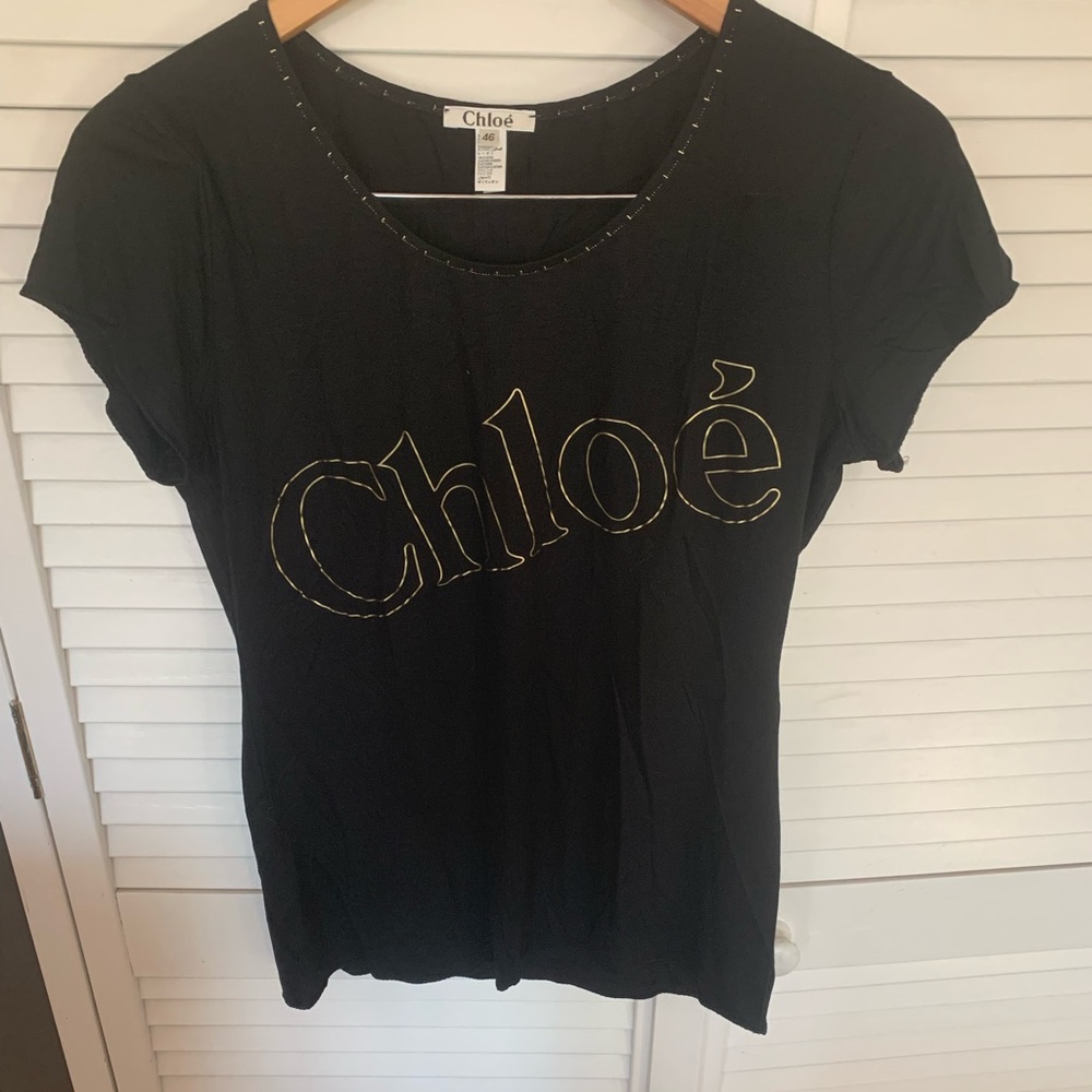 Chloe logo short sleeve black T-shirt